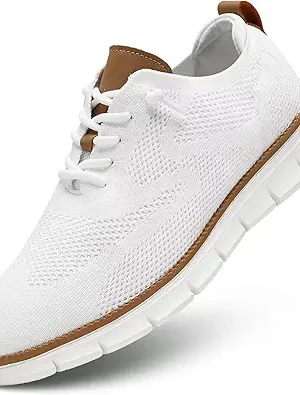 Men's Casual Dress Shoes Fashion Walking Sneakers Mesh Business Oxfords Work Lightweight Soft Sole