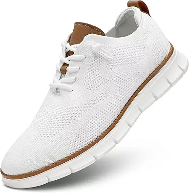 Men's Casual Dress Shoes Fashion Walking Sneakers Mesh Business Oxfords Work Lightweight Soft Sole