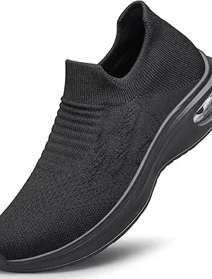 Mens Walking Shoes Slip on Lightweight Running Shoes Workout Athletic Tennis Shoes Gym Sneakers