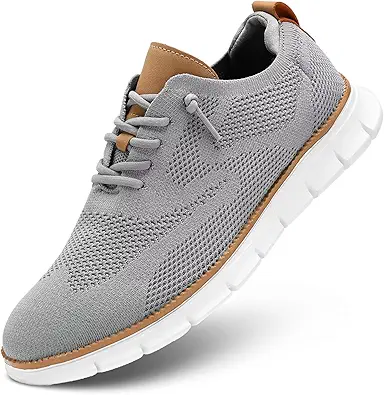 Men's Oxfords Business Shoes Fashion Mesh Casual Dress Walking Sneakers Comfortable Lightweight Soft Sole