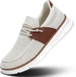 Mens Casual Slip in Boat Shoes Fashion Lightweight Slip On Loafers Walking Beach Sneakers Work Mesh Oxfords Soft Sole