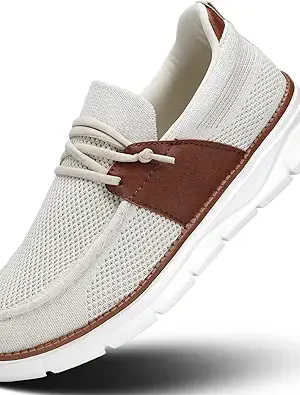 Mens Casual Slip in Boat Shoes Fashion Lightweight Slip On Loafers Walking Beach Sneakers Work Mesh Oxfords Soft Sole
